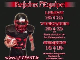 Souffelweyersheim Football Américain Promo 2008 GEANT près de Strasbourg