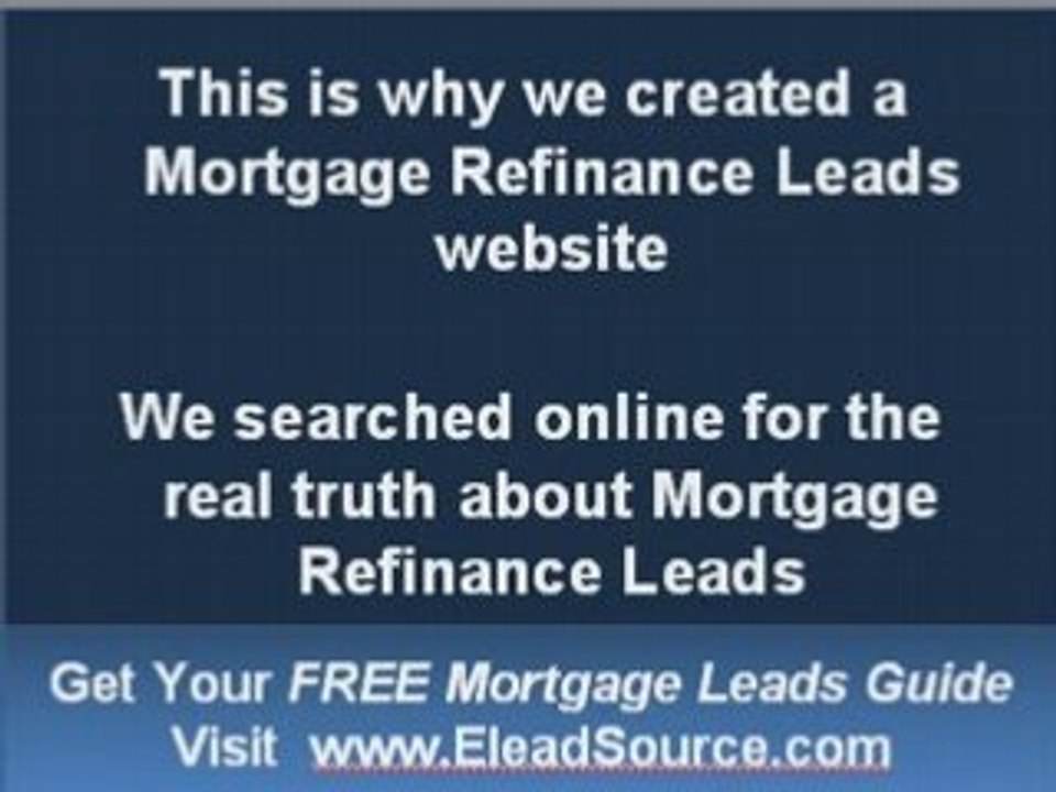 Internet Mortgage Leads
