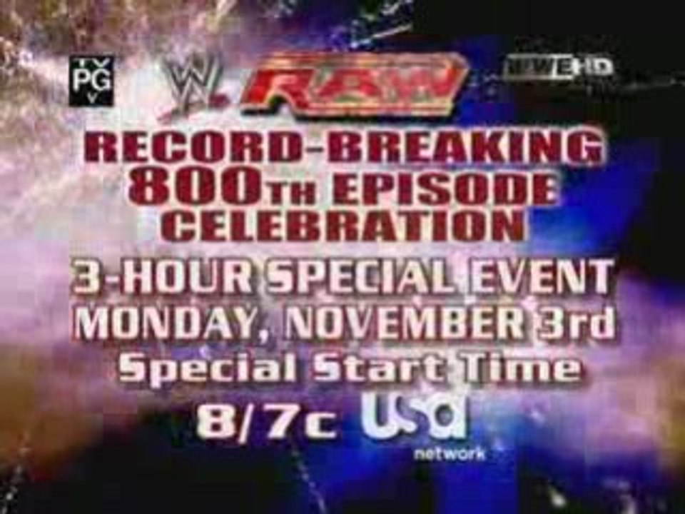 WWE 800th Raw November 3rd!