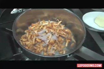 Recette d'oeuf mollet aux girolles par Sébastien Guénard, Miroir