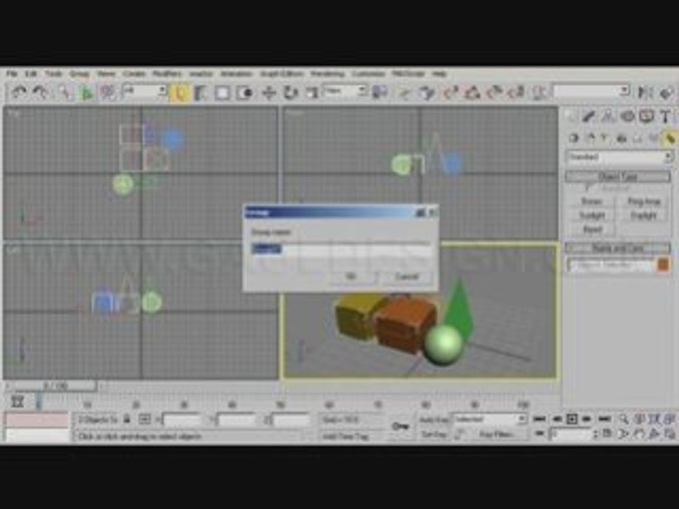 VideoTutorial 3ds Max Esp-17/165 - Agrupar Objetos y dar nom