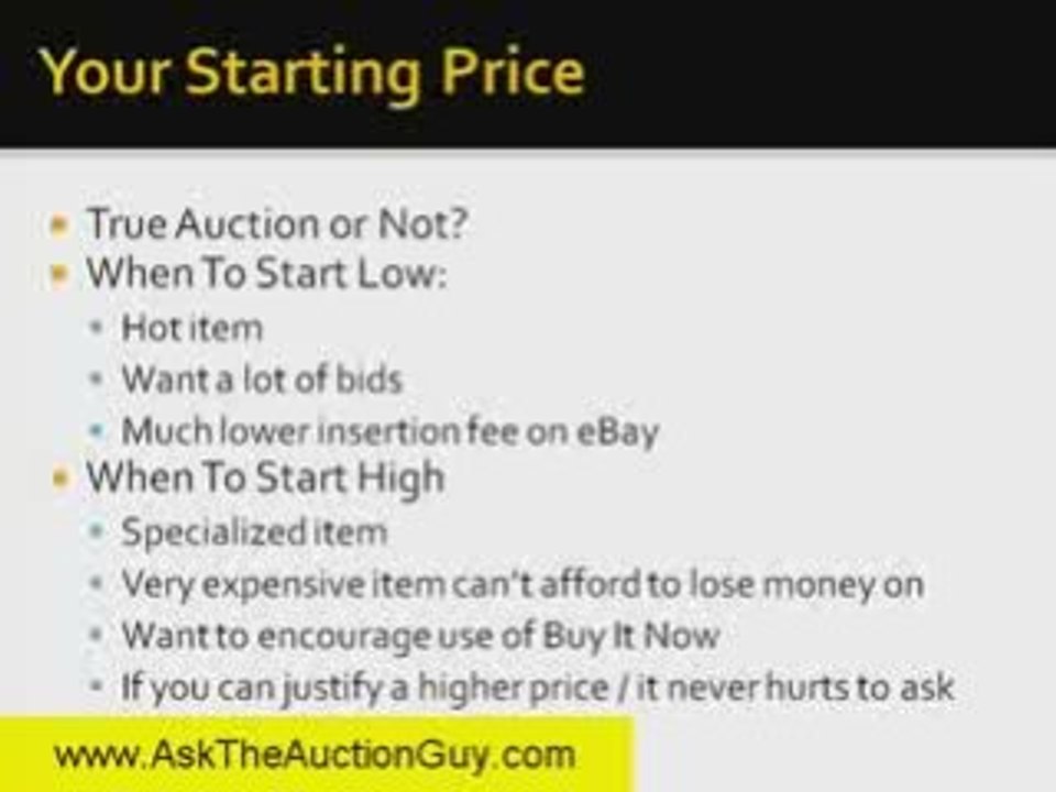 How To Determine Your eBay Starting Price
