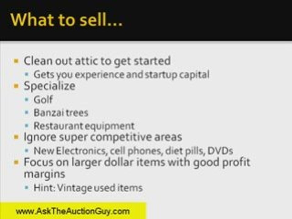 Deciding What To Sell on eBay