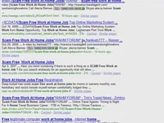 Scam Free Work At Home Jobs - First Results*WAHM FORUM*