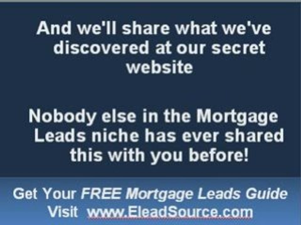 Internet Mortgage Leads