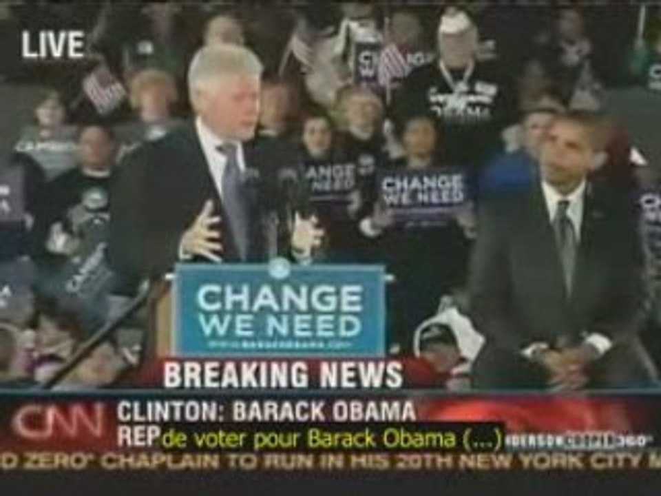 1e meeting commun de Bill Clinton et Barack Obama (VOSTF)