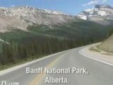 HD motorcycle riding in Banff National Park, Alberta,