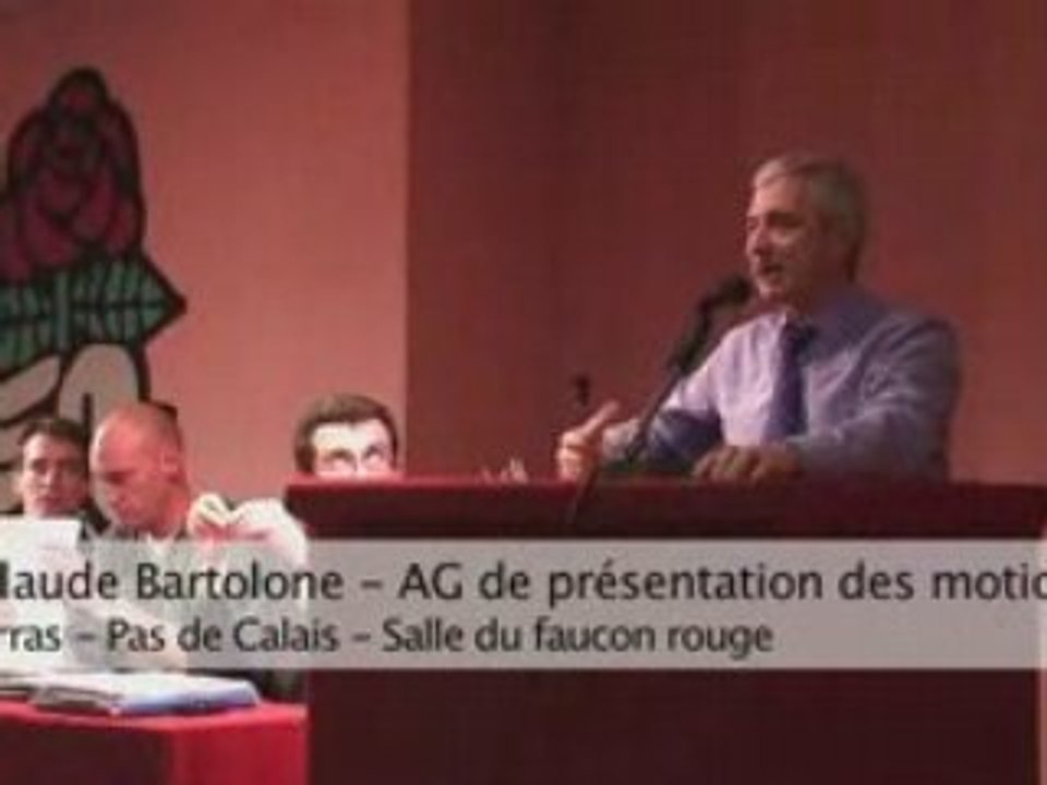 Claude Bartolone présente la motion D à Arras