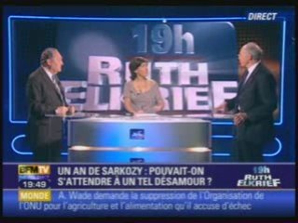 Nicolas Sarkozy aprés un ans BFMTV 5 mai 08
