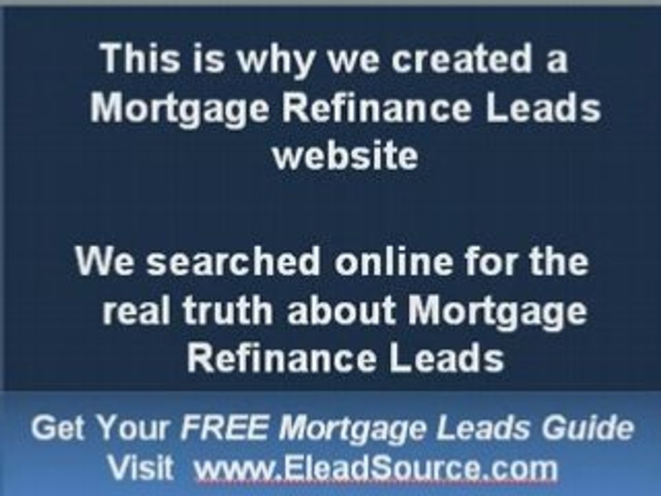 Refinance Mortgage Leads