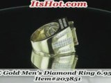 14k Gold Diamond Men's Ring with princess cut diamonds.