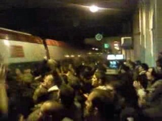 déplacement MHSC - NIMES : arrivée du train a la gare