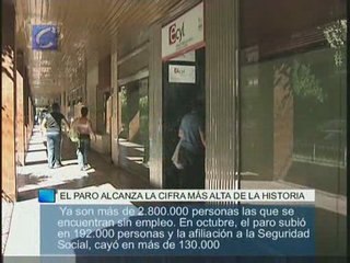 El paro alcanza el nivel más alto de la historia