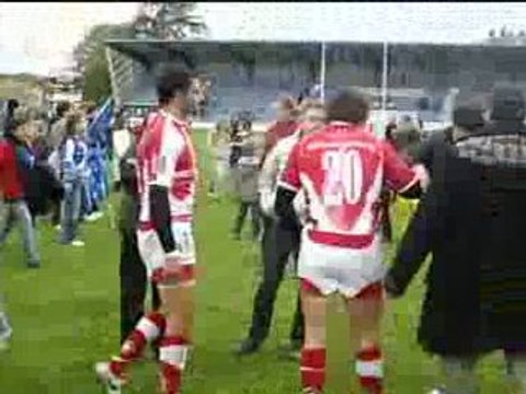Castres Montpellier joie des joueurs et supporters du MHRC