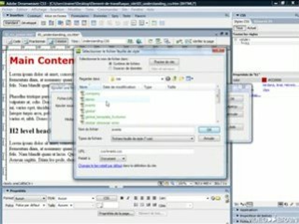Adobe Dreamweaver CS3 Tutorial (Utiliser CSS)