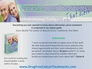 Drug Free Prostate Cancer Cures That Work - FREE REPORT
