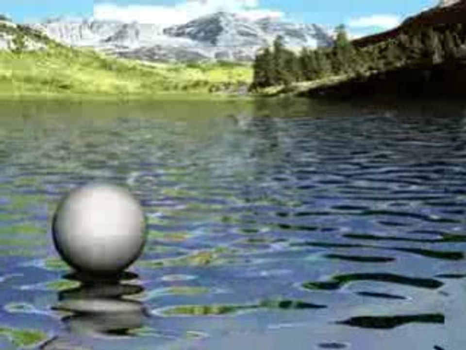 Boule sur lac de montagne