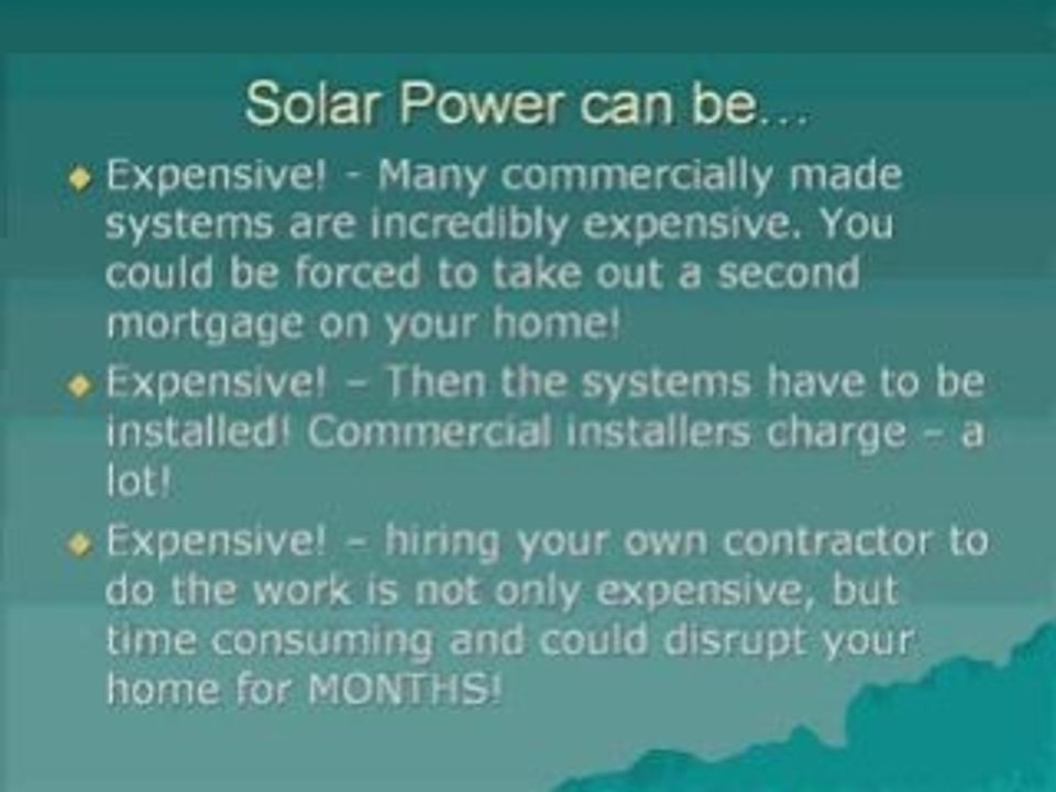 Video - Solar Energy Home Electrical Power - Save Big!...