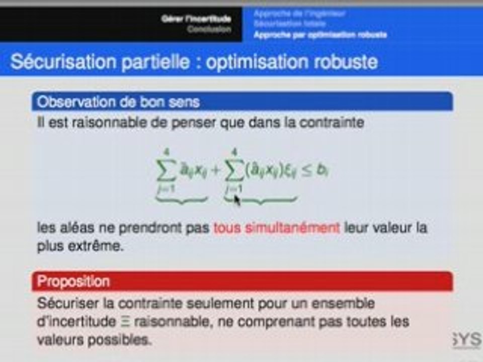 L'optimisation robuste: premiers contacts (2/2)
