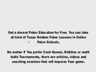 Texas HoldEm Poker Lessons for Free - Free Online Poker Scho