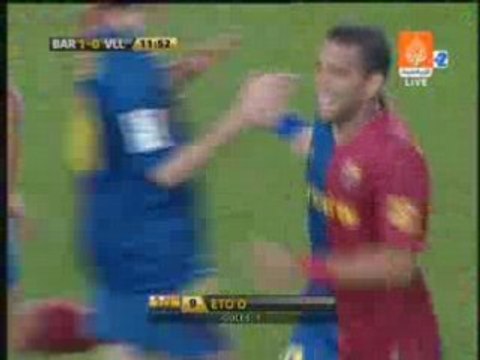 FC BARCELONE - VALLADOLID 1-0 BUT DE ETO'O