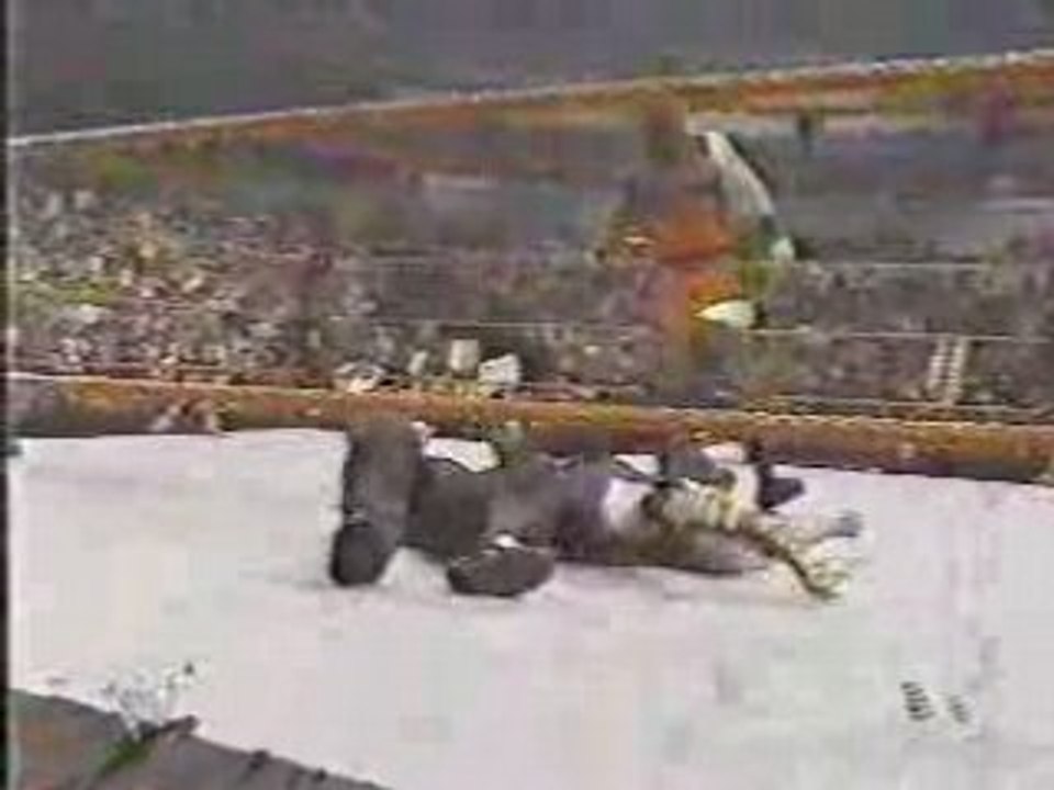 Jeff Hardy Slips Off The Top Rope