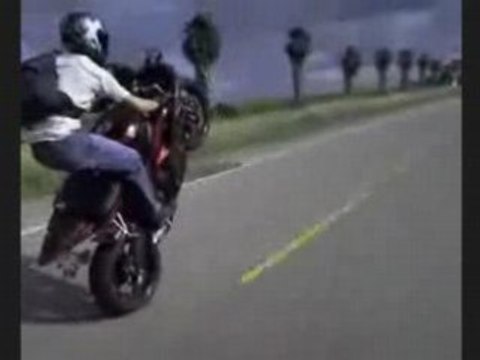 Awesome 1st gear Wheelie on a 2007 R6