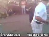 Man ties himself between two cars with expected results