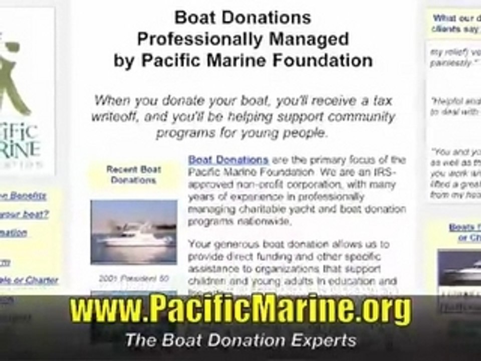Donate Your Boat to Charity | Pacific Marine Foundation