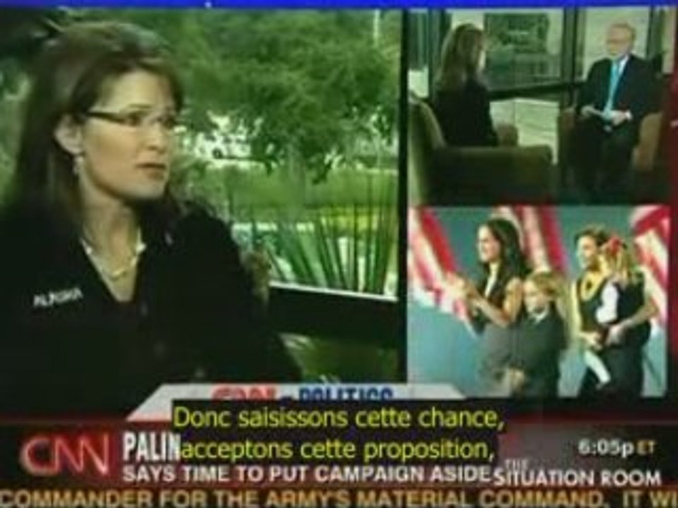 VOSTF - Sarah Palin veut travailler pour Barack Obama