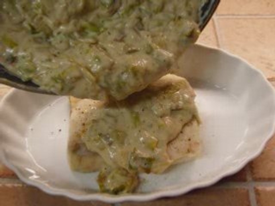 Poisson gratiné, bechamel de poireaux et parmesan