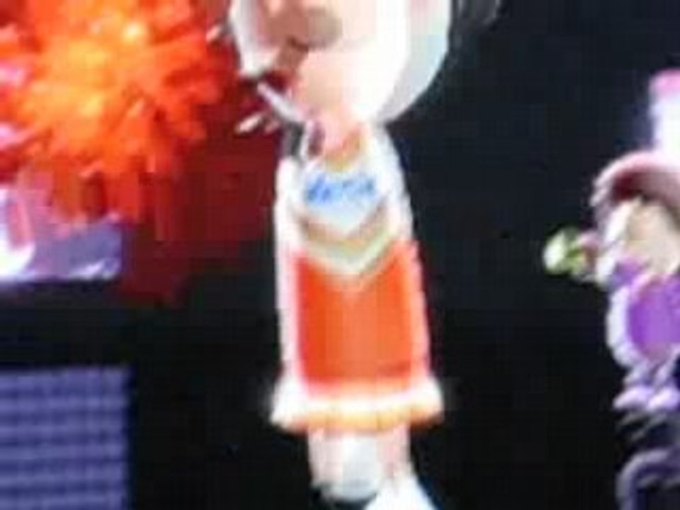 Tania fait la cheerleader sur wii music