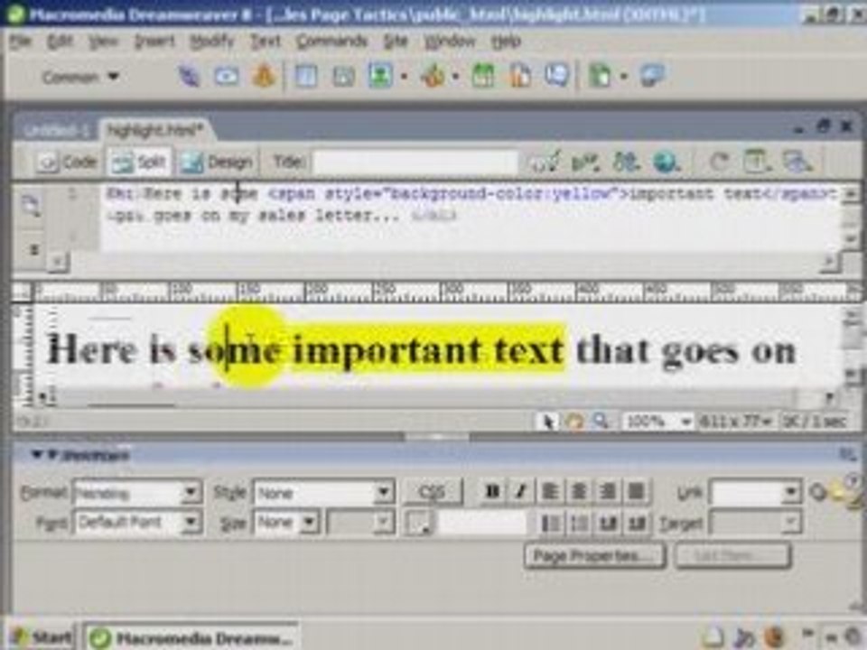 Highlight Words in Sales Letter