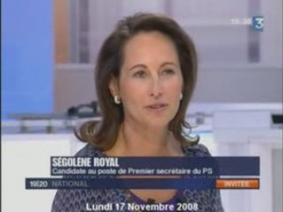 Ségolène Royal en direct sur France 3, 17.11.2008
