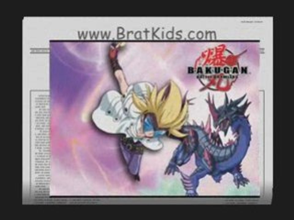 Bakugan movie graphics in newspaper format.