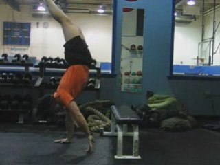 Handstand Walking - Stepping up and down off a bench