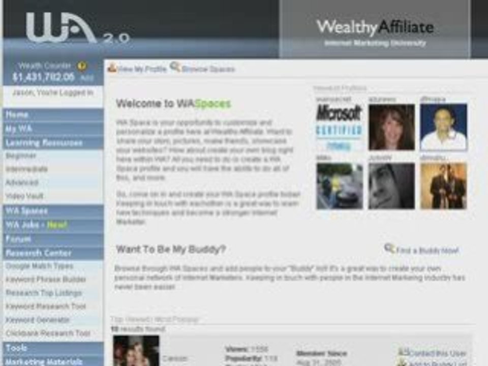Wealthy Affiliate, Online Marketing