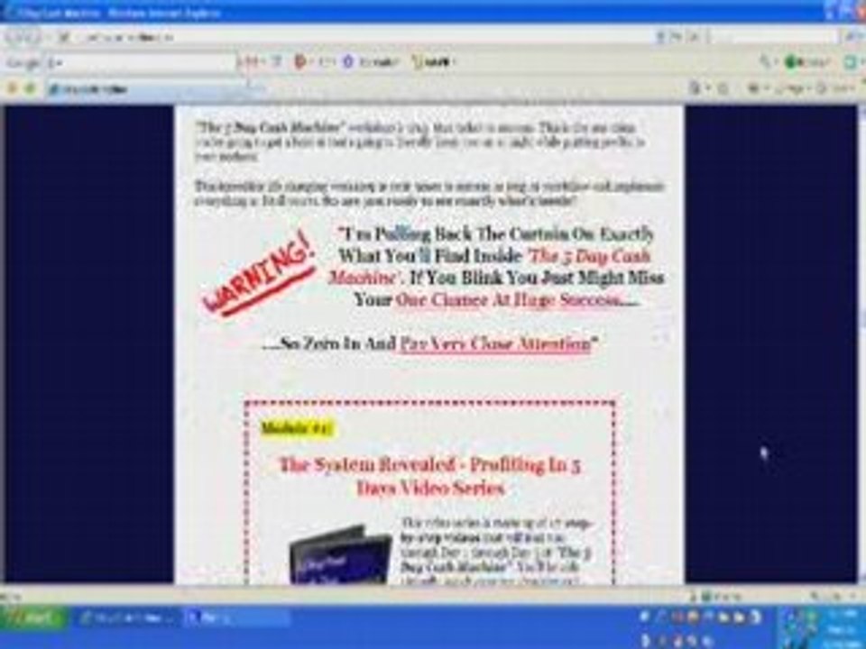 Why You Need The 5 Day Cash Machine Course!