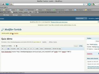 Inserer un quiz du WebPédagogique sur votre blog