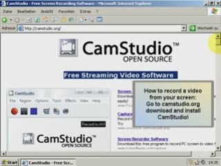 Desktop aufnehmen mit Camstudio 2