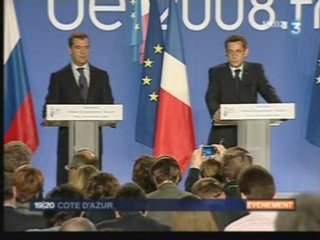 Nicolas Sarkozy et Dimitri Medvedev a NICE
