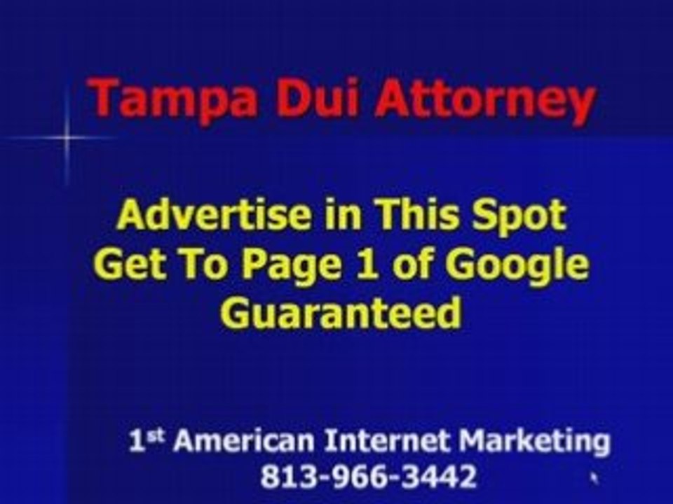 Tampa DUI Attorney or Lawyer - Advertise Here