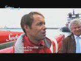 Départ de Brest de Thomas Coville sur le trimaran Sodebo