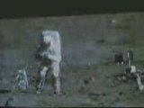 Moon Landing Hoax Apollo 16 : Astronaut Blows on a Rock