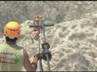 Girls Zip Lining in Baja Cabo