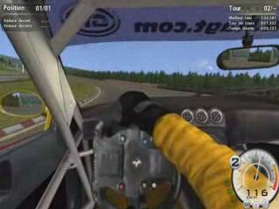 GTR Evolution, pilotage d'une Ferrari F575 en vue Intérieure