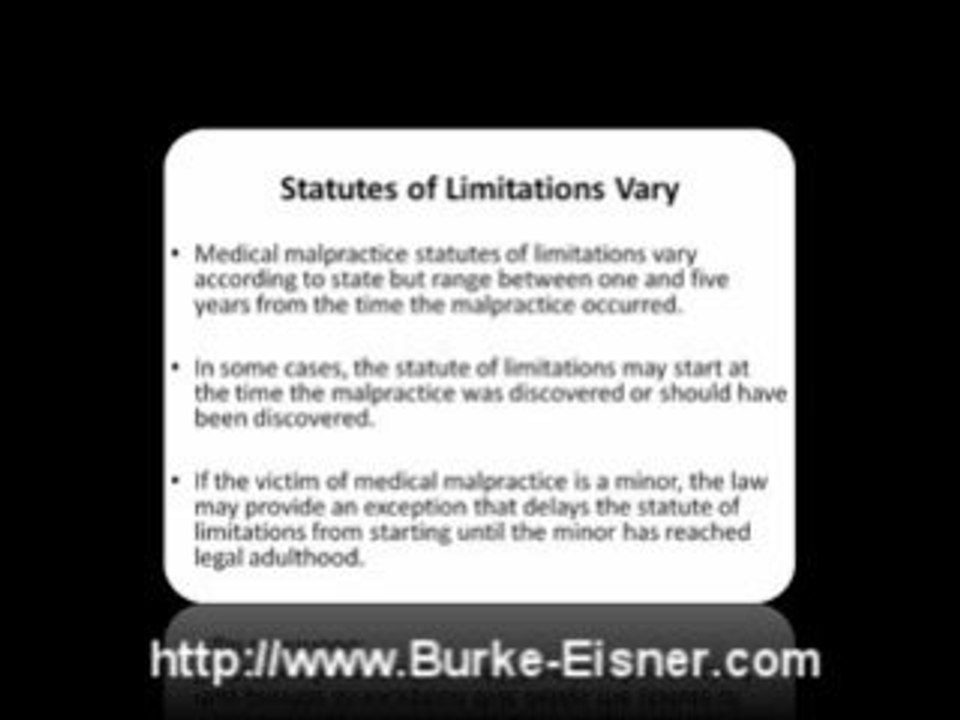 Medical Malpractice Attorney - Statute of LImitations