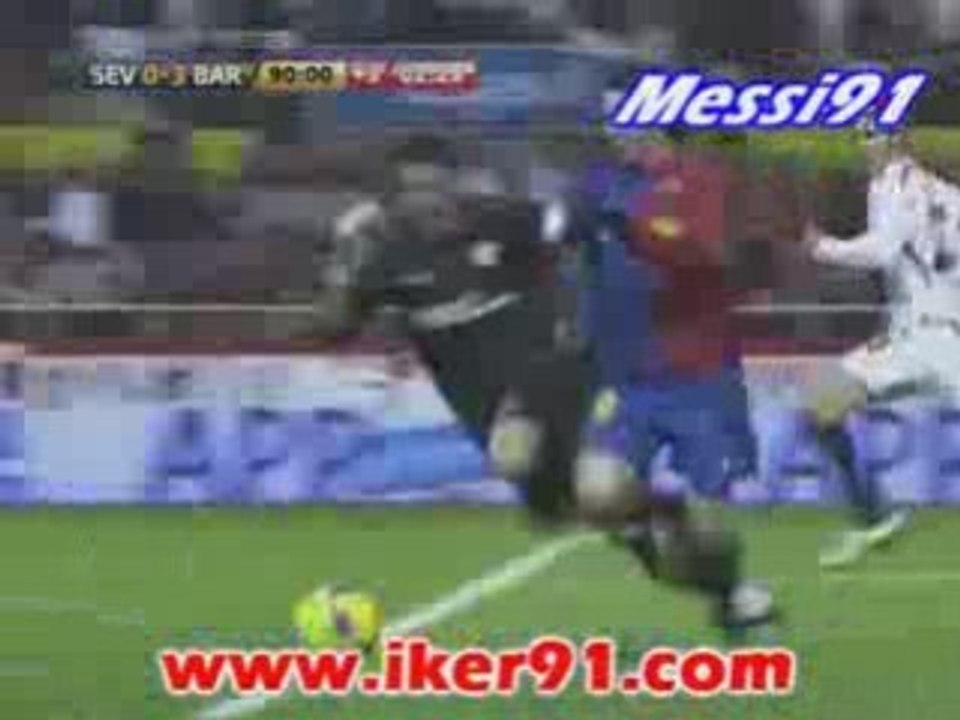 FC SEVILLE- FC BARCELONE 0-3 BUT DE MESSI