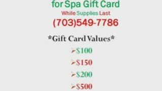 Spa Gift Certificates and Gift Cards Alexandria Virginia