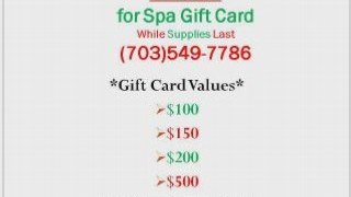 Spa Gift Certificates and Gift Cards Alexandria Virginia